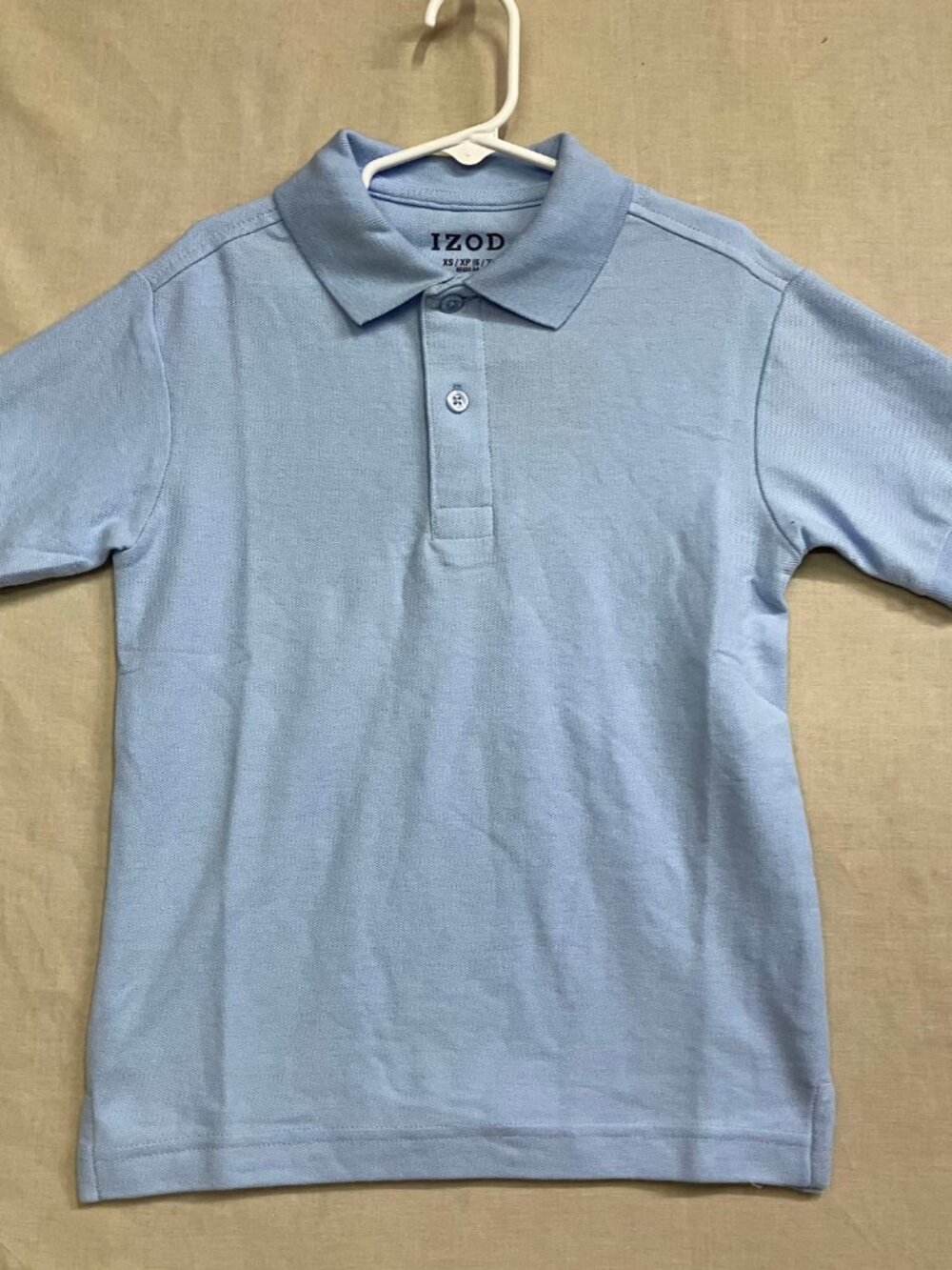 IZOD Polo Shirt Girls XS 6/7 Light Blue Short Sleeve School Uniform Regular Fit